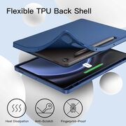 Husa pentru  Samsung Galaxy Tab S10 FE 10.9 inch Soft Shell cu functie wake-up/sleep si compartiment pentru stylus, tip stand - Albastru