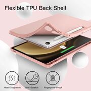 Husa pentru  Samsung Galaxy Tab S10 FE 10.9 inch Soft Shell cu functie wake-up/sleep si compartiment pentru stylus, tip stand - Roz