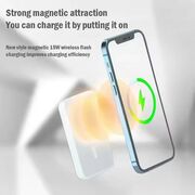 Baterie Externa Wireless Magnetica compatibil MagSafe, 10000 mAh, incarcare Wireless 15W, USB-C 20W, cu Indicator LED, Cablu Type-C – Alb