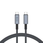 Cablu video si incarcare de la USB-C la USB-C 4.0 PD 240W / 40Gbps – 8K 60Hz, incarcare Rapidă, 1m, compatibil laptop, Macbook, Gri Metalizat