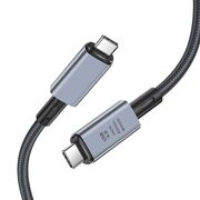 Cablu video si incarcare de la USB-C la USB-C 4.0 PD 240W / 40Gbps – 8K 60Hz, incarcare Rapidă, 1m, compatibil laptop, Macbook, Gri Metalizat