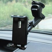 Suport Auto Universal pentru Telefon și Tabletă până la 11" – Montaj pe Parbriz sau Bord, Braț Lung, Rotire 360°, Negru