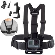 Ham Sport pentru Piept cu Suport pentru Cameră și Telefon – Compatibil GoPro, DJI, SJCAM, Telefoane 4-7", Negru
