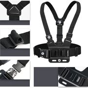 Ham Sport pentru Piept cu Suport pentru Cameră și Telefon – Compatibil GoPro, DJI, SJCAM, Telefoane 4-7", Negru