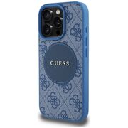 Husa premium pentru  iPhone 16 Pro Max compatibila MagSafe Guess Luxury Series - Albastru deschis