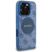 Husa premium pentru  iPhone 16 Pro Max compatibila MagSafe Guess Luxury Series - Albastru deschis