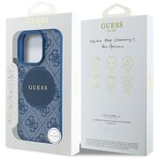 Husa premium pentru  iPhone 16 Pro Max compatibila MagSafe Guess Luxury Series - Albastru deschis