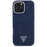 Husa premium pentru  iPhone 16 Pro Max compatibila MagSafe Guess Luxury Series - Albastru