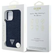 Husa premium pentru  iPhone 16 Pro Max compatibila MagSafe Guess Luxury Series - Albastru