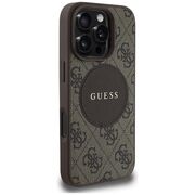 Husa premium pentru  iPhone 16 Pro Max compatibila MagSafe Guess Luxury Series - Maro
