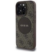 Husa premium pentru  iPhone 16 Pro Max compatibila MagSafe Guess Luxury Series - Maro