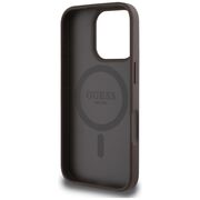 Husa premium pentru  iPhone 16 Pro Max compatibila MagSafe Guess Luxury Series - Maro