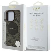 Husa premium pentru  iPhone 16 Pro Max compatibila MagSafe Guess Luxury Series - Maro