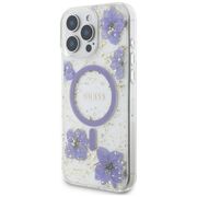 Husa premium pentru  iPhone 16 Pro Max compatibila MagSafe Guess Luxury Series - Mov