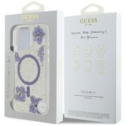 Husa premium pentru  iPhone 16 Pro Max compatibila MagSafe Guess Luxury Series - Mov