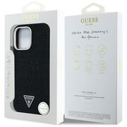 Husa premium pentru  iPhone 16 Pro Max compatibila MagSafe Guess Luxury Series - Negru