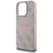 Husa premium pentru  iPhone 16 Pro Max compatibila MagSafe Guess Luxury Series - Roz neon