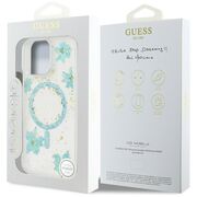 Husa premium pentru  iPhone 16 Pro Max compatibila MagSafe Guess Luxury Series - Turcoaz