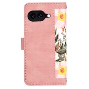 Husa tip carte pentru  Google Pixel 9A, functie stand si port carduri, Roz