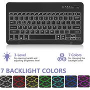 Husa pentru Samsung Galaxy Tab S10 FE 10.9 cu tastatura iluminata wireless detasabila RGB 7 lights, Bluetooth, USB Type-C, functie stand si slot stylus + mouse wireless iluminat LED, negru