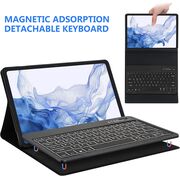 Husa pentru Samsung Galaxy Tab S10 FE 10.9 cu tastatura iluminata wireless detasabila RGB 7 lights, Bluetooth, USB Type-C, functie stand si slot stylus + mouse wireless iluminat LED, negru
