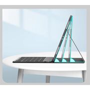 Husa pentru Samsung Galaxy Tab S10 FE 10.9 cu tastatura iluminata wireless detasabila RGB 7 lights, Bluetooth, USB Type-C, functie stand si slot stylus + mouse wireless iluminat LED, negru