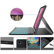 Husa pentru Lenovo Tab 10.1 2025 TB311 cu tastatura iluminata wireless detasabila RGB 7 lights, Bluetooth, USB Type-C, functie stand si slot stylus, negru