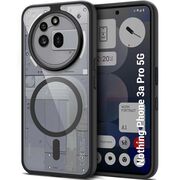 Husa pentru Nothing Phone (3a) Pro compatibila MagSafe, cu protectie lentile, Anti-Scratch, Anti-Fingerprint, Anti-Oil, Never-Yellow, transparent / negru