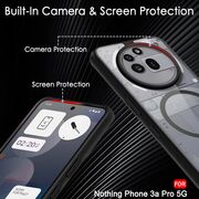 Husa pentru Nothing Phone (3a) Pro compatibila MagSafe, cu protectie lentile, Anti-Scratch, Anti-Fingerprint, Anti-Oil, Never-Yellow, transparent / negru