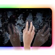 Mouse Pad Gaming XXL 80x30 cm cu Iluminare RGB – Harta Lumii, Bază Antiderapantă