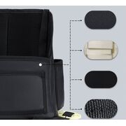 Organizator Auto pentru Spatiul dintre Scaune – suport pentru sticle, servețele si accesorii, Negru