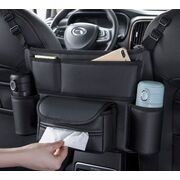 Organizator Auto pentru Spatiul dintre Scaune – suport pentru sticle, servețele si accesorii, Negru