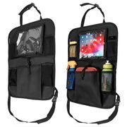 Organizator auto elegant pentru spatar scaun auto cu suport tableta / telefon, multiple buzunare, 42 x 62 cm –  ideala pentru calatorii