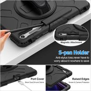 Husa cu folie integrata pentru Samsung Galaxy Tab S10 FE 10.9 inch Shockproof Armor, negru