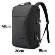Rucsac Antifurt Multifunctional, Impermeabil, cu Port USB – Pentru Laptopuri până la 15.6", sistem fixare pe valiza, compatibil Wizz Air si Ryan Air, 24L, 47x33x16 cm, Negru