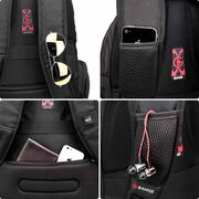 Rucsac Business & Travel cu Port USB și Jack – 35L, Laptop 15”, Impermeabil, Compartiment Antişoc, Negru