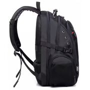 Rucsac Business & Travel cu Port USB și Jack – 35L, Laptop 15”, Impermeabil, Compartiment Antişoc, Negru