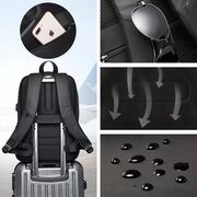 Rucsac multifunctional Impermeabil cu Port USB si buzunar anti-furt  – 35L, Pentru Laptop pana la 15.6”, sistem fixare pe valiza, ideal calatorii, job sau zbor, negru