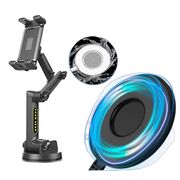 Suport Auto Universal pentru Tabletă și Telefon – Braț Lung 43 cm, Montaj pe Parbriz sau Bord, Compatibil până la 11”, ventuza puternica, Ideal pentru Camioane, Autobuze, Utilaje și Autoturisme