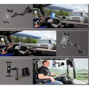 Suport Auto Universal pentru Tabletă și Telefon – Braț Lung 43 cm, Montaj pe Parbriz sau Bord, Compatibil până la 11”, ventuza puternica, Ideal pentru Camioane, Autobuze, Utilaje și Autoturisme