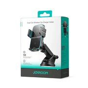Suport Auto cu incarcare Wireless Fast Charge – Montare pe parbriz sau bord, brat telescopic, Deschidere Automată, 15W, Negru