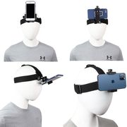 Suport Sport 2-în-1 pentru Cap sau Cască – Compatibil cu Telefoane 4–7" și Camere de Acțiune GoPro, DJI, SJCAM, Eken – Reglabil, Negru