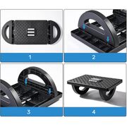 Suport pentru Picioare cu Rolă de Masaj, Ergonomic, pentru Birou, cu Inclinare Reglabila, Negru