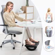 Suport pentru Picioare cu Rolă de Masaj, Ergonomic, pentru Birou, cu Inclinare Reglabila, Negru