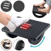 Suport pentru Picioare cu Rolă de Masaj, Ergonomic, pentru Birou, cu Inclinare Reglabila, Negru