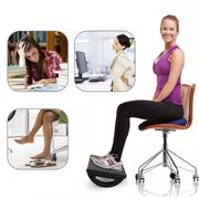 Suport pentru Picioare cu Rolă de Masaj, Ergonomic, pentru Birou, cu Inclinare Reglabila, Negru