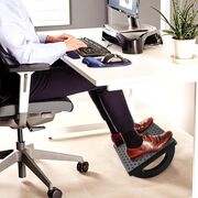 Suport pentru Picioare cu Rolă de Masaj, Ergonomic, pentru Birou, cu Inclinare Reglabila, Negru