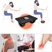 Suport pentru Picioare cu Rolă de Masaj, Ergonomic, pentru Birou, cu Inclinare Reglabila, Negru