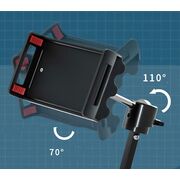 Suport reglabil pentru birou, compatibil cu telefoane si tablete de 4”–11”, brate extensibile, cap rotativ 360°, design compact - negru