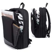 Rucsac Laptop pana la 15.6” Extensibil, 14–28L – Impermeabil, Compartiment Tip Valiză, Ideal pentru Avion, serviciu și calatorii, negru